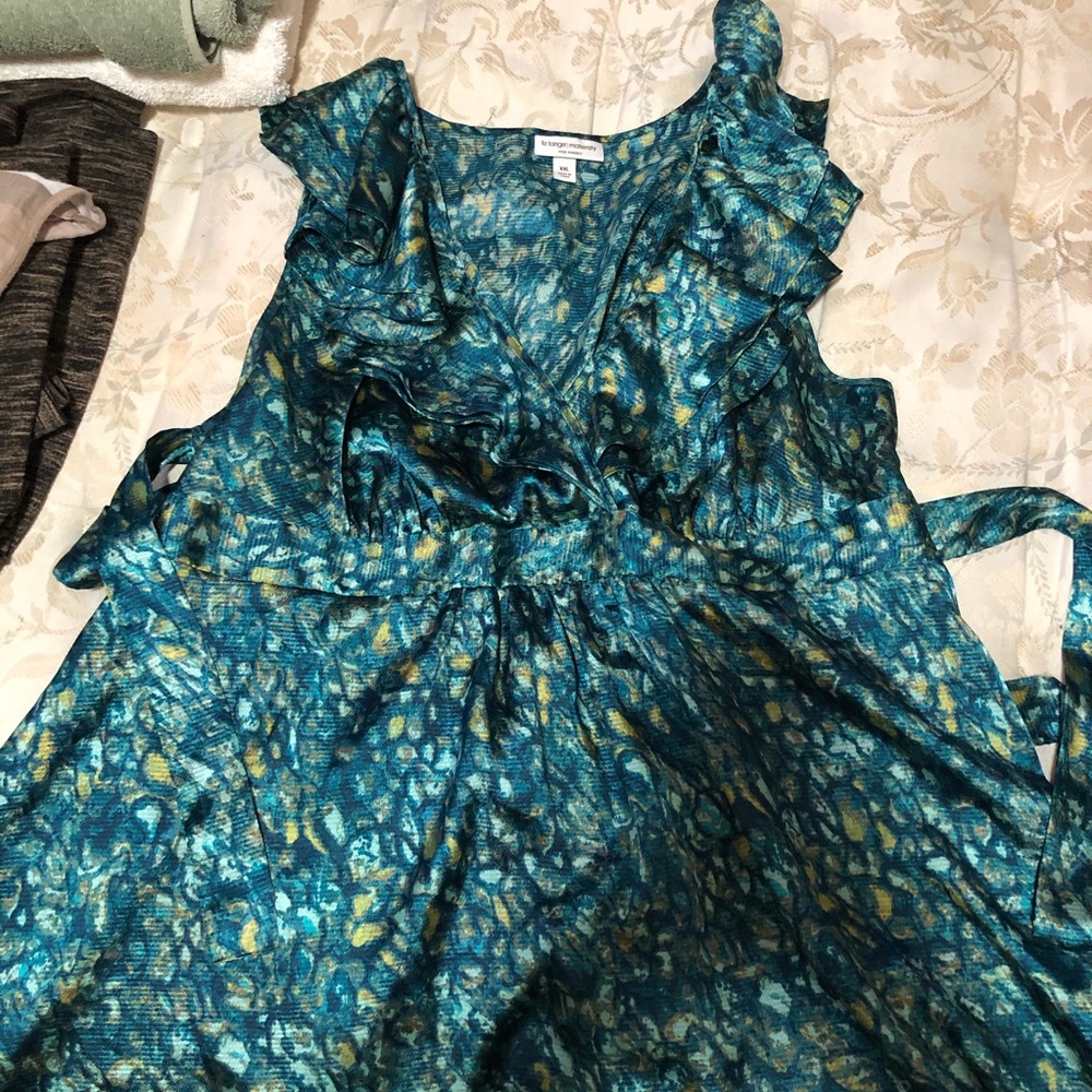 Blue/green blouse silk